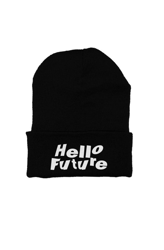 Hello Future Black Beanie